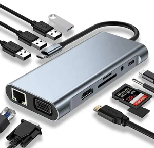 תחנת עגינה ומפצל USB C Type C Hub 11 In 1