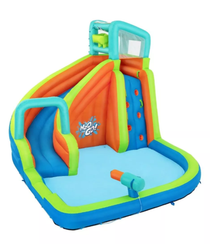 פארק מים מתנפח BESTWAY H2OGO מגלשה + קיר טיפוס + תותח מים ‎3.65×3.20×2.70‎ מ׳ | מק״ט ‎53408‎