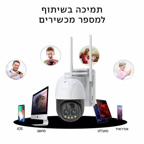 מצלמת אבטחה סולארית 4G באיכות 4K - עדשה כפולה וזום X10