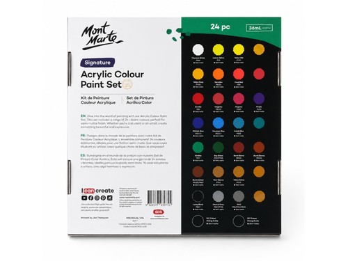 סט צבעי אקריליק Mont Marte Signature – 24 יחידות × 36 מ״ל
