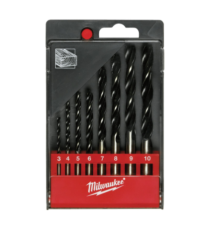 סט מקדחי עץ Milwaukee Brad Point לפי תקן DIN 7487 E שמונה יחידות 3 עד 10 מ״מ דגם 4932352466