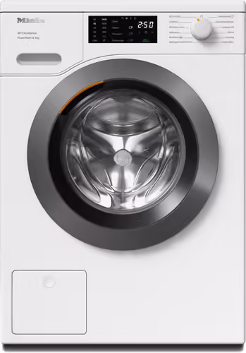 מכונת כביסה פתח חזית Miele סדרת W1 Excellence דגם WEB365 בצבע לבן לוטוס.
