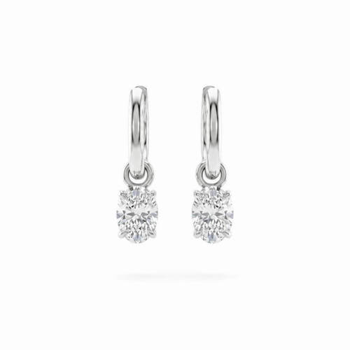 עגילים יהלומי אובל 2.0CT זהב 14K