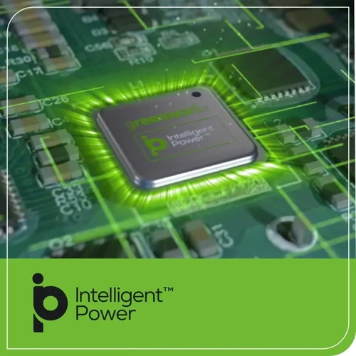 סוללת ליתיום מתקדמת Greenworks POWERALL 24V עם טכנולוגיית Intelligent Power לניהול אנרגיה חכם, זמן עבודה ארוך יותר וביצועים יציבים לאורך כל מחזור הטעינה.