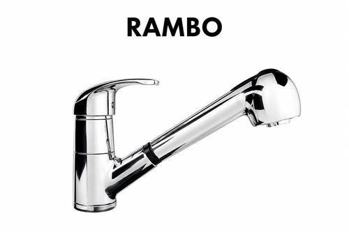 ברז מטבח נשלף RAMBO כרום ניקל – ברז מיקסר עם מזלף נשלף לכיור מטבח