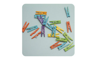 אטב עץ צבעוני 45 מ