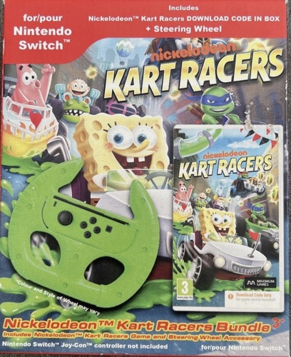  Nickelodeon Kart Racers + Volant Nintendo Switch (Code Digital) | ניקולודיאון קארט רייסרס + הגה Nintendo Switch (קוד דיגיטלי)