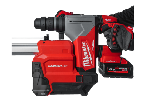 מערכת שאיבת אבק ייעודית Milwaukee M18 FPDDEXL לפטישוני M18 FUEL SDS Plus עד 32 מ״מ עם AUTOPULSE