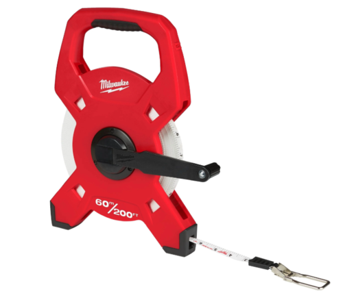 סרט מדידה ארוך פיברגלס Milwaukee LTF60 200 אורך 60 מטר רוחב 13 מ״מ דגם 48225360