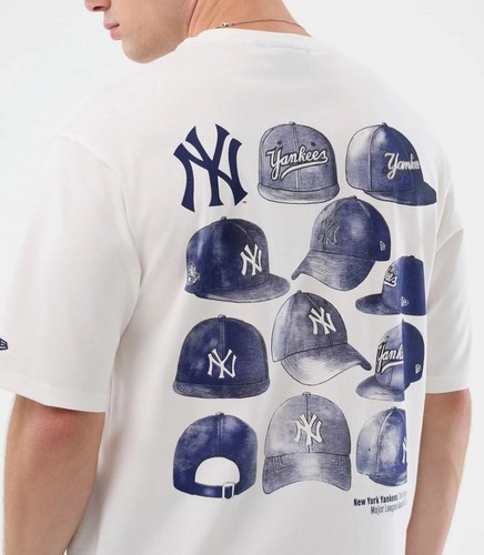 חולצת ניו ארה New Era MLB Cap Graphic White Oversized T-Shirt | גברים