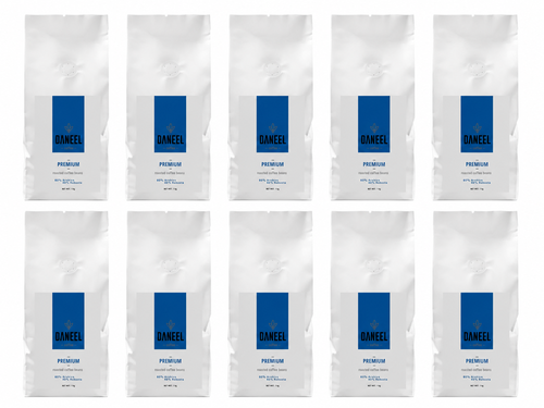 מארז 10 ק״ג פולי קפה Premium – תערובת 60% ערביקה | Daneel Coffee