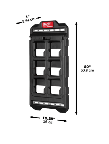 פלטת תלייה קומפקטית Milwaukee PACKOUT לקיר ולעמדת עבודה כושר נשיאה עד 22.7 ק״ג דגם 4