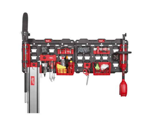 פלטת תלייה קומפקטית Milwaukee PACKOUT לקיר ולעמדת עבודה כושר נשיאה עד 22.7 ק״ג דגם 4