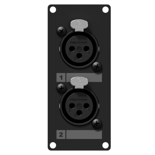 פנל 2 מקום כולל זוג פלאגים  Caymon CASY125/B XLR Female to 3-pin terminal block - אלומניום שחור
