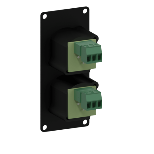 פנל 2 מקום כולל זוג פלאגים  Caymon CASY125/B XLR Female to 3-pin terminal block - אלומניום שחור