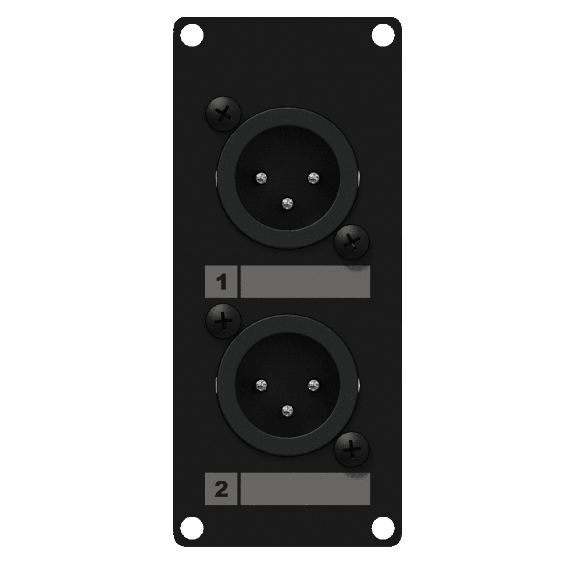 פנל 1 מקום כולל זוג פלאגים  Caymon CASY126/B XLR male to 3-pin terminal block - אלומניום שחור