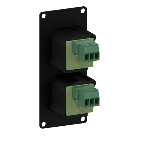 פנל 1 מקום כולל זוג פלאגים  Caymon CASY126/B XLR male to 3-pin terminal block - אלומניום שחור
