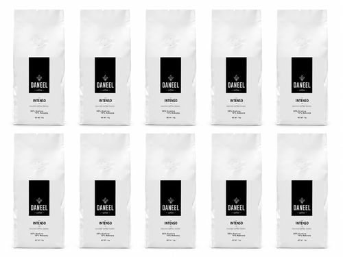 מארז 10 ק״ג פולי קפה Intenso – תערובת 30% ערביקה | Daneel Coffee