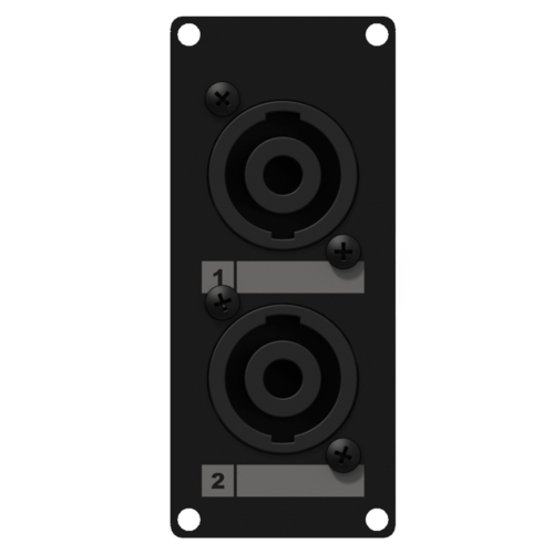 פנל 1 מקום כולל זוג פלאגים  Caymon CASY142 male SpeakON to 4-pin terminal block - אלומניום שחור