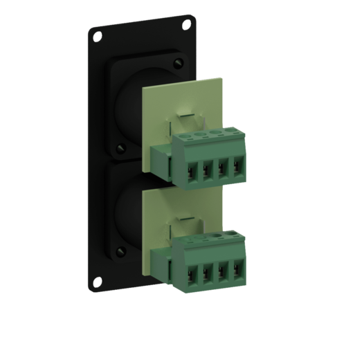 פנל 1 מקום כולל זוג פלאגים  Caymon CASY142 male SpeakON to 4-pin terminal block - אלומניום שחור