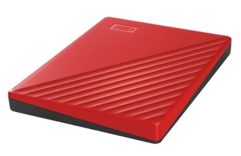 כונן קשיח חיצוני צבע אדום Western Digital My Passport 6TB