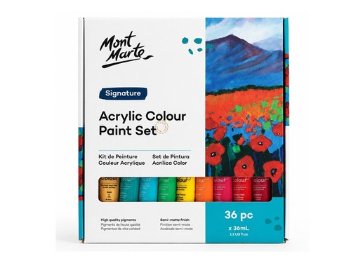 סט צבעי אקריליק Mont Marte Signature – 36 יחידות × 36 מ״ל