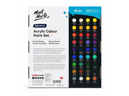 סט צבעי אקריליק Mont Marte Signature – 36 יחידות × 36 מ״ל
