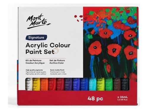 סט צבעי אקריליק Mont Marte Signature – 48 יחידות × 36 מ״ל