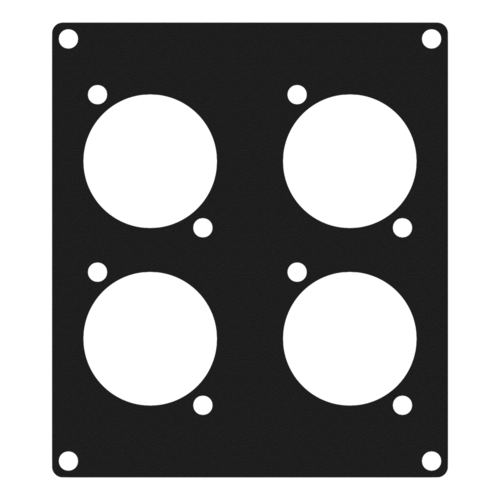 פנל 2 רווחים 4 חורים Caymon CASY203A/B ,D-size - אלומניום שחור