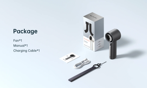 מאוורר טורבו ידני עוצמתי Handheld Fan Pro 1S – צבע אפור מתכתי Jisulife