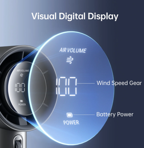 מאוורר טורבו ידני עוצמתי Handheld Fan Pro 1S – צבע אפור מתכתי Jisulife