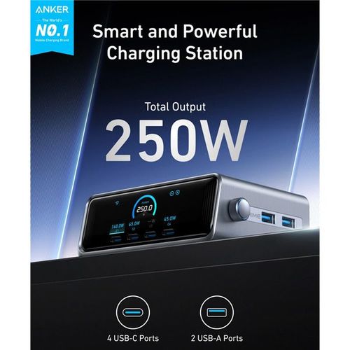 עמדת טעינה עוצמתית 6 יציאות 250W דגם Prime מבית Anker