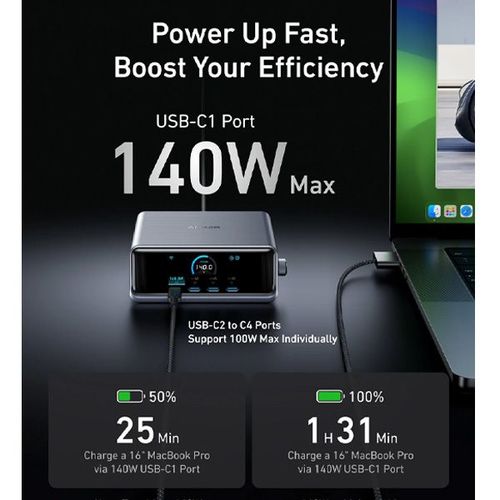 עמדת טעינה עוצמתית 6 יציאות 250W דגם Prime מבית Anker