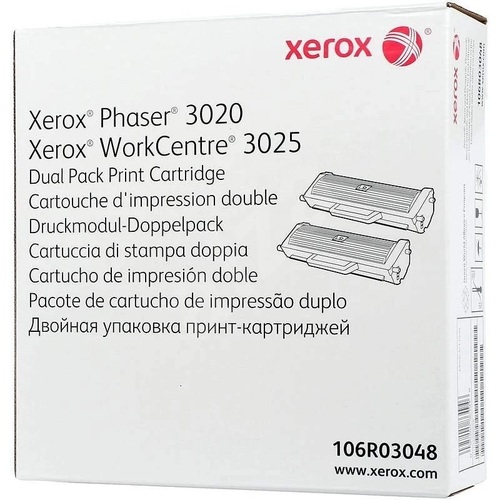 מארז כפול (2 טונרים 106R02773 ) מקורי שחור Xerox WC3025 , P3020 106R03048
