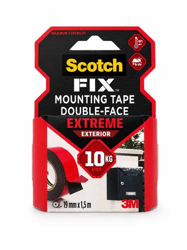 סרט הדבקה דו צדדי חזק 3M Scotch-FIX Extreme Exterior – חוץ ופנים 19 מ״מ × 1.5 מ׳ עד 10 ק״ג