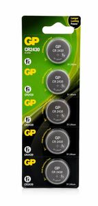 מארז 5 סוללות כפתור GP CR2430 ליתיום