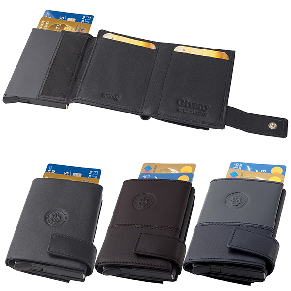 ארנק כרטיסים Rfid + Nfc מעור | שולף כרטיסי אשראי ותא למטבעות