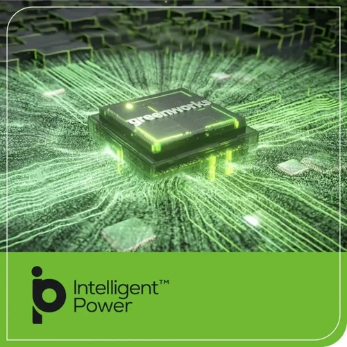 טכנולוגיית Intelligent Power במטען Greenworks 24V מנהלת את הטעינה בצורה חכמה לשמירה על ביצועי הסוללה ואורך חייה.