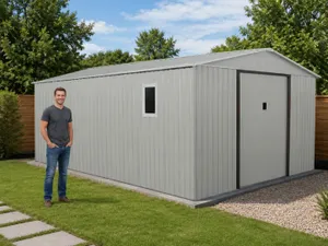 מחסן גינה מתכת ענק SUPER GARDEN דגם T1115 בגודל 3.40X4.46 מ