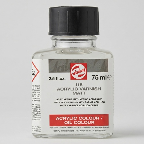 לכה ורניש אקרילית מט 75 מל- Talens Acrylic Varnish Matt 115