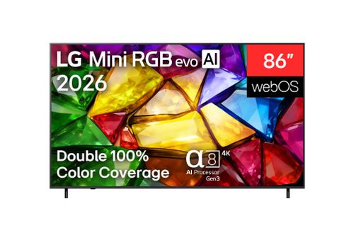 טלוויזיה חכמה 86 אינץ' LG Mini RGB evo AI 4K דגם 86MRGB85B6C
