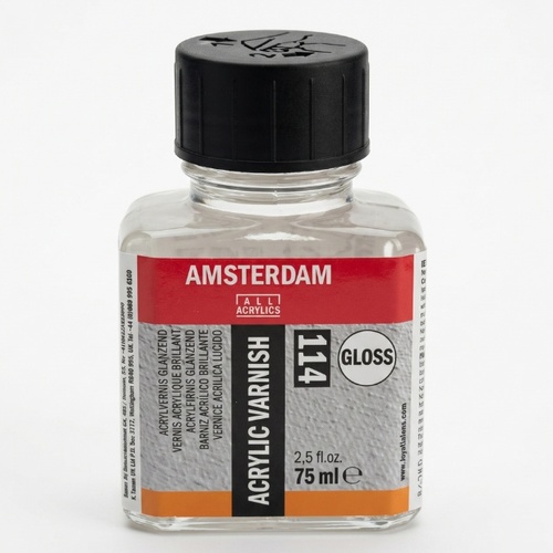 לכה ורניש אקרילית מבריקה 75 מל- Amsterdam Acrylic Varnish Gloss 114