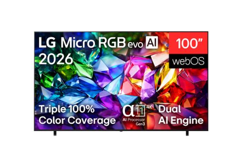 טלוויזיה חכמה 100 אינץ' LG Micro RGB evo AI 4K דגם 100MRGB95B6