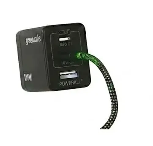 מטען USB-C 65W חכם עם שלוש יציאות טעינה וסוללת Greenworks 24V 4Ah מסדרת POWERALL
