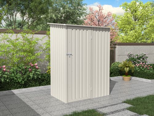 מחסן גינה מתכת מגולוונת Super Garden Shed ג'ויה - מחסן בצבע שמנת במידות 143x95 ס