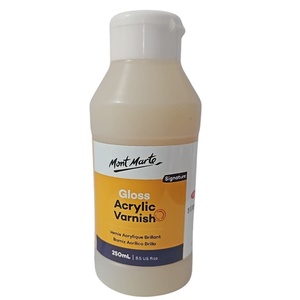 לכה ורניש אקרילית מבריקה 250 מל- Mont Marte Gloss Acrylic Varnish