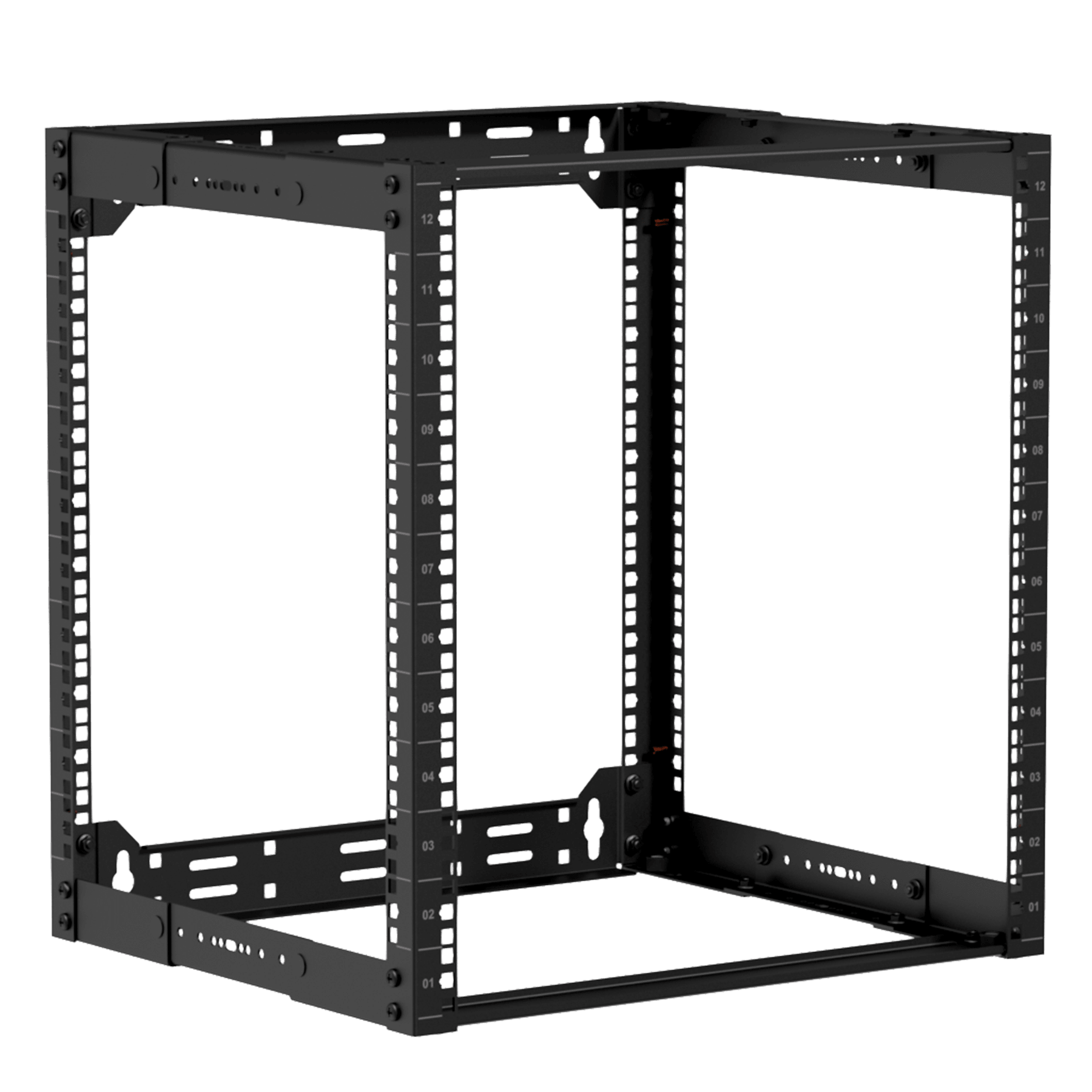 ארון  "19 לתלייה פתוח מתכוונן 12U עומק 30-45 ס"מ  Caymon OPR312A/B- שחור