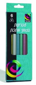 עפרונות בגווני מתכת עבים 1/6 אומגה