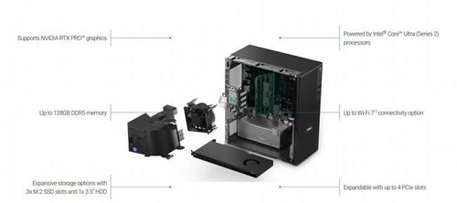 תחנת עבודה Dell Pro Precision 7 T1 PW7T1260 Ultra 9-285 1T 32G RTX 2000 PM-RD33-16912 