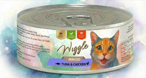 WIGGLE שימורי חתולים טונה עוף טחון